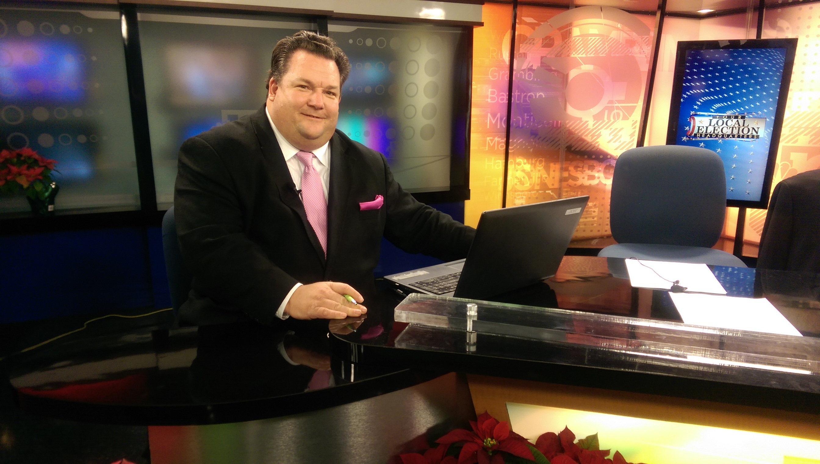 Dr. Sutherlin doing political analysis on local television Dr. Sutherlin doing political analysis on local television